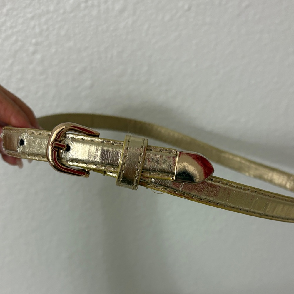 bebe Y2K Shiny Gold Women's Belt
